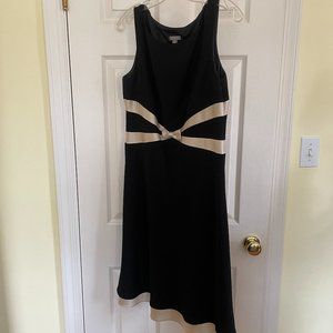 Sleeveless black dress with white bow, size 10 Ann Taylor